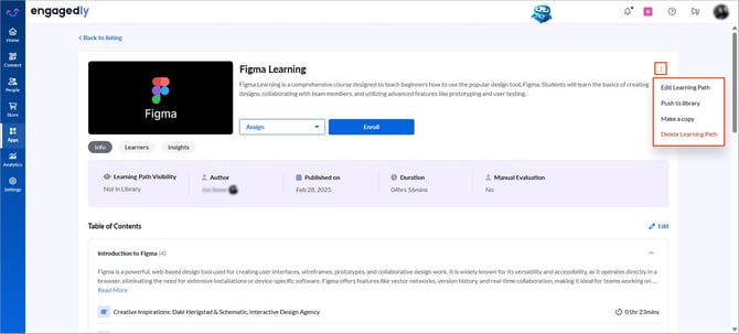 Manage a learning path1