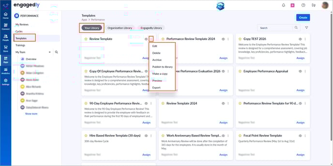 Manage a performance review template1
