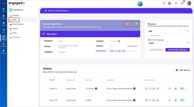 Manage an existing pulse1