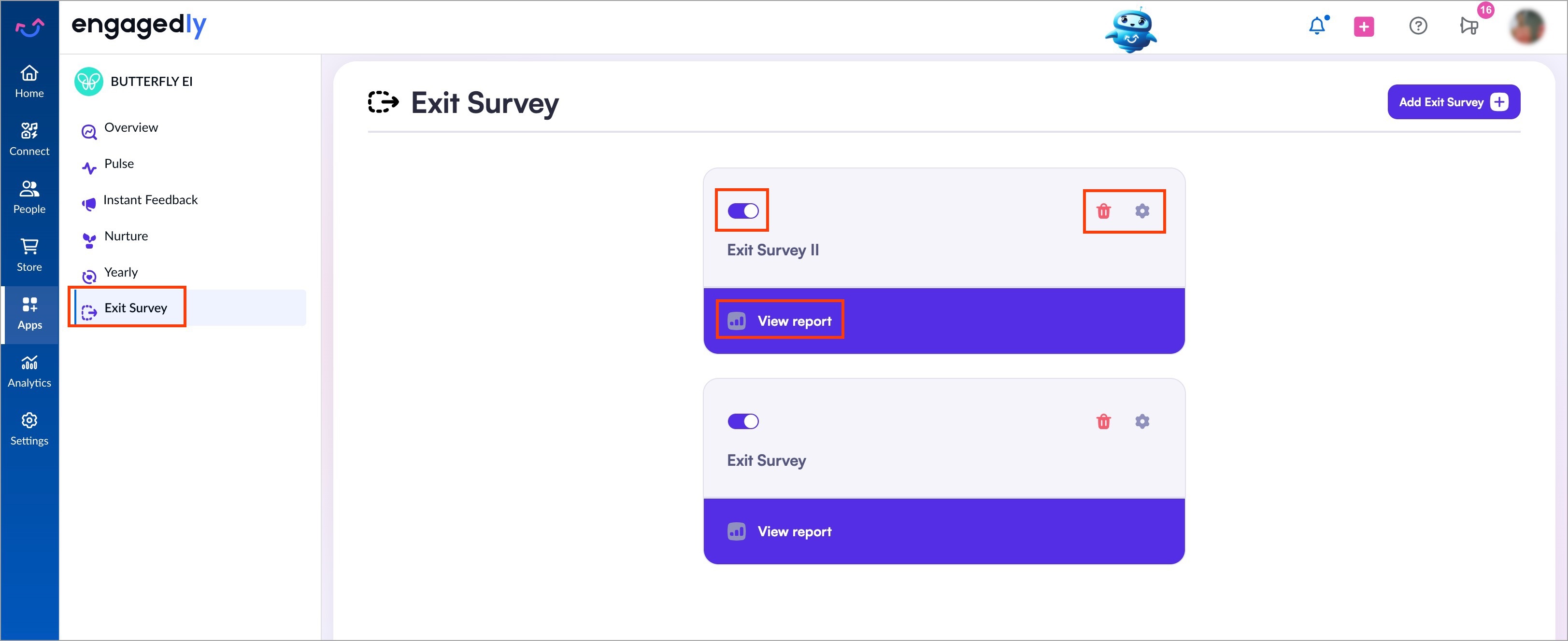 Manage an exit survey1