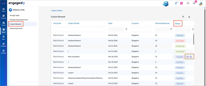 Manage redemption request1