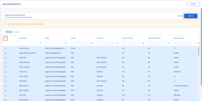 Manage respondents in ES2