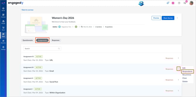 Manage respondents in a survey1