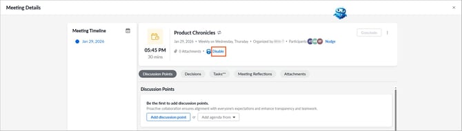 Manage the meeting notetaker agent for meetings1