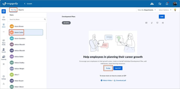 Nudge employees on their IDP1
