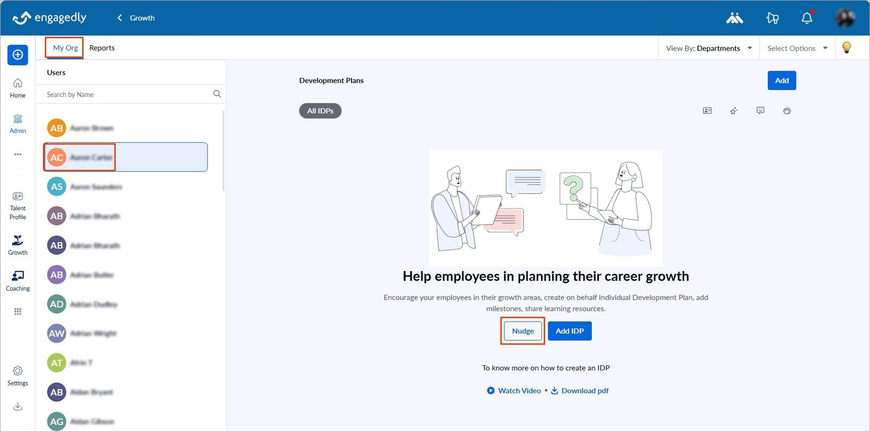 Nudge employees on their IDP