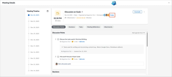 Nudge meeting participants1-1