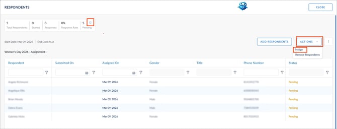 Nudge respondents in a survey2