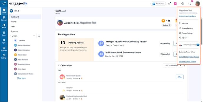 Overview of the homepage3