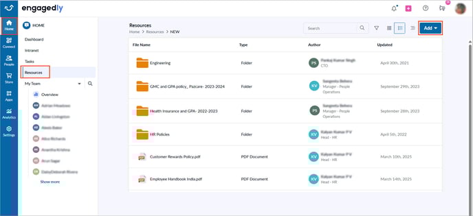 Overview of the homepage5