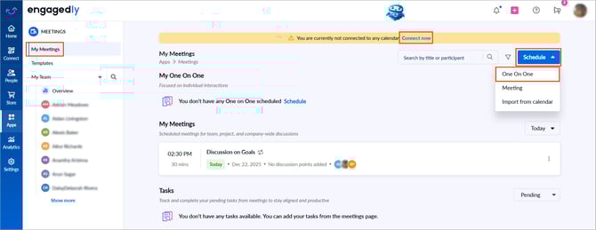 Schedule one-on-one meeting