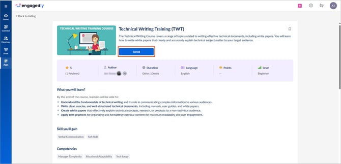 Self-enroll or unenroll from learning2-1