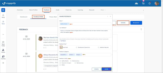 Share, request, and manage feedback1-1