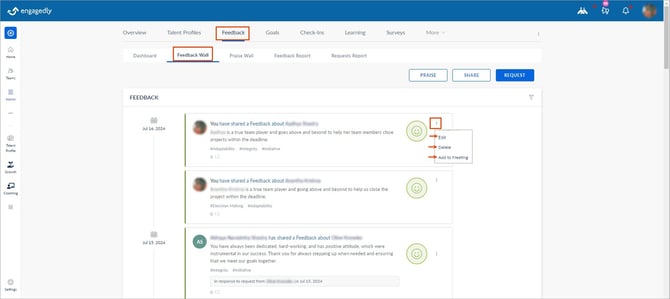 Share, request, and manage feedback4