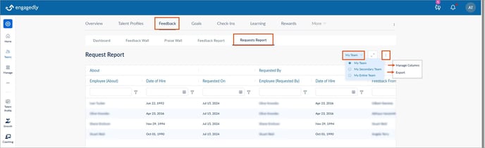 View and export feedback and request reports2