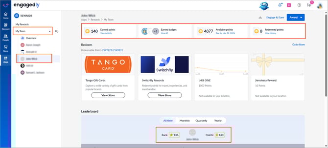 View and export your team’s points2