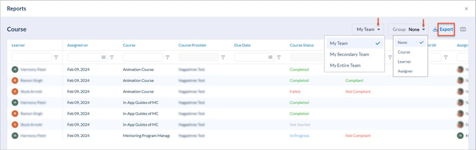 View dashboard and export reports2-2